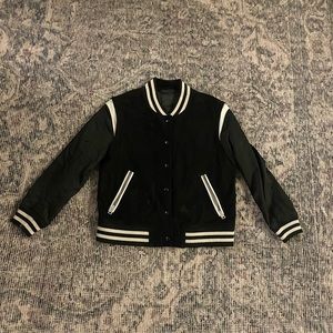 ALLSAINTS US 8 Varsity Style Suede Leather Jacket